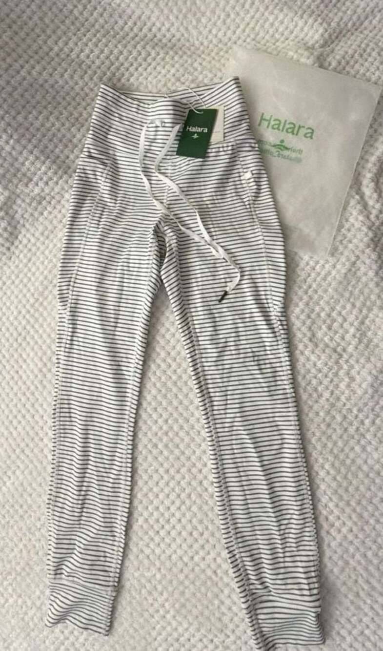 Halara Striped High-Waisted Drawstring Leggings Size XS